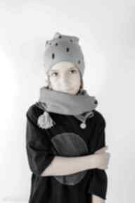 grey plamki cudi kids czapka, beanie, dziecięca, jesienna, bawełna