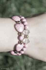 Bracelet by: elegancka bransoletka z różowych kamieni sis kryształy, kamienie, howlit, modna