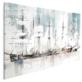 marynistyczny: ze statkiem - okrętem - motywem morskim dekoracja ścienna - obraz