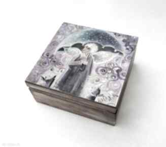 Anioł z parasolem szkatułka pudełka marina czajkowska dom, obraz, sztuka, deszcz
