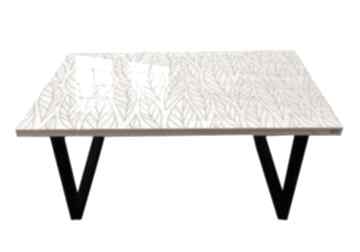 Beige leaves nowoczesny stolik loft kawowy do salonu stoły art and texture loftowy, beżowe