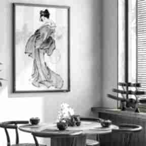 Plakat gejsza - sztuka japońska 50x70 cm 8-2 0010 plakaty raspberryem japonia, vintage