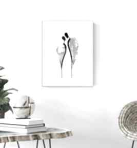 Grafika A4 malowana ręcznie, minimalizm, abstrakcja czarno biała art krystyna siwek obrazy