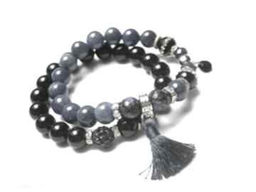 Night duo onyks jadeit chwost cyrkonie swarovski shamballa nie