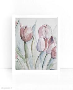 Tulipany, papier - akwarela