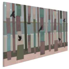 Obraz na płótnie - ptaki drzewa abstrakcja 120x80 cm 43501 vaku dsgn, kolory