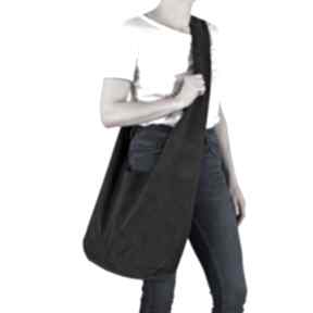 Grafitowa torba hobo w stylu boho long boogi bag - do noszenia przez ramię na hairoo, vegan