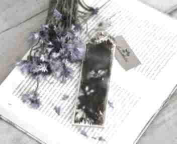 Zakładka do książki w tylu retro i vintage kwiat chabru make light art, kwiaty, rękodzieło