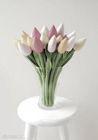 Tulipany - bukiet bawełnianych kwiatów dekoracje jobuko, kwiaty, z materiału, bawełniane