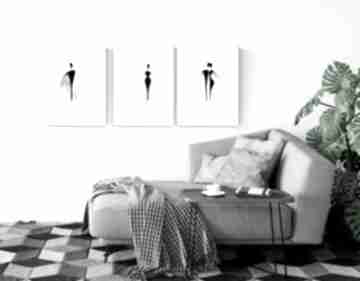 Zestaw 3 grafik A3 - zam dom art krystyna siwek minimalizm, do salonu, obrazy, sypialni
