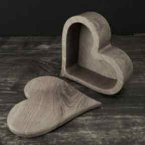 Drewniane pudełko serce, pojemnik do zalewu świecy messto made by wood szkatułka na drobiazgi