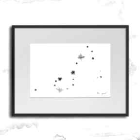 Autorska grafika nr 161-skorpion 23 10 21 11 maja gajewska na prezent, czarny, znak zodiaku