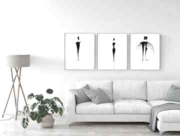 Rezerwacja zestaw 3 obrazów 40x50 cm namalowanych ręczni - minimalizm plakaty art krystyna