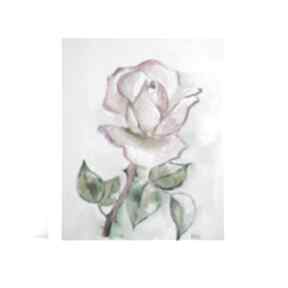 Róża akwarela formatu 18x24 cm paulina lebida, papier, kredki