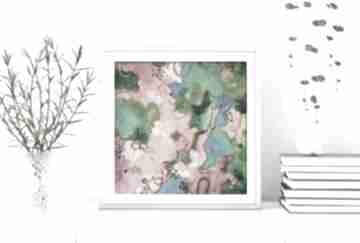 Abstrakcyjny obraz ręcznie malowany - happy life 30x30 cm annsayuri art kolorowy, grafika