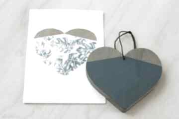 Zawieszka drewniana w kształcie serca z kartką seria 3 dekoracje ho kacraft, walentynkowy
