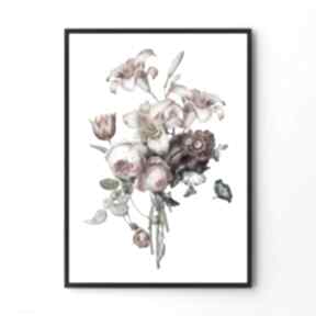 Plakat obraz kompozycja 61x91 cm hogstudio, grafika, ozdoba, kwiaty