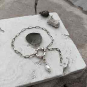 Biżuteria na prezent - bransoletka z-perłą delikatna - perła hodowlana
