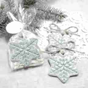 Pomysł na prezent! Zawieszka ceramiczna dekoracje świąteczne pracownia ako śnieżynka