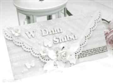 Kopertówka z okazji ślubu - white butterfly scrapbooking kartki shiraja ślub, wesele, życzenia