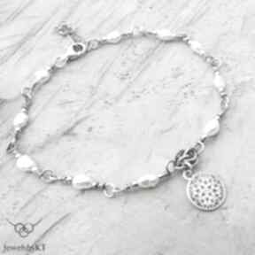Srebrna bransoletka: biżuteria na co dzień - z-perłami delikatna - perły