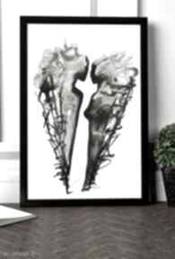 Rysunek tuszem cykl body flowers 30x42 25 A3 nowoczesne obrazy na art krystyna siwek na ścianę