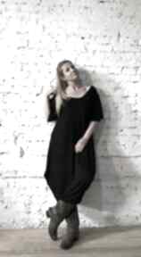 Black moon sukienka maxi plus size luźna boho etno folk czarna