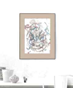 Nowoczesny rysunek 30x40, oryginalna grafika do domu, abstrakcyjny obraz ręcznie malowany