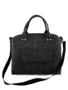 Straight anthracite bag na ramię aneta pruchnik filc, torebka