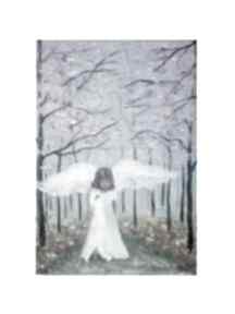 Aniołek majowy arte dania anioł, komunia, obraz ręcznie malowany, wiosna