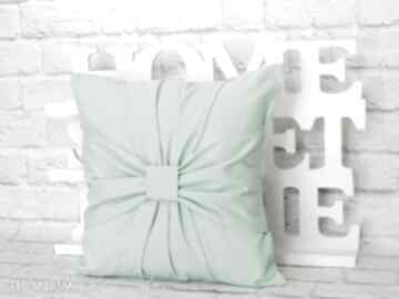 Pastelowa 40cm marima decor poduszka, dekoracyjna, miętowa, kokarda, poszewka