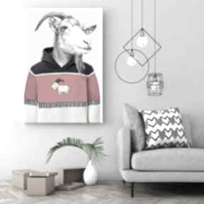 Nowoczesny obraz drukowany na płótnie - kozioł bazyli w swetrze 70x100cm ludesign gallery