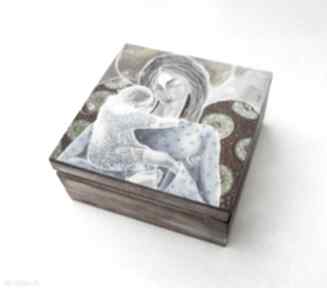 Anioł z dzieckiem szkatułka pudełka marina czajkowska, 4mara, prezent, miłość