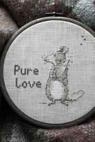 Tamborek na ścianę - "pure love" myszki pokoik dziecka gucia loves kids haft krzyżykowy, ozdoba