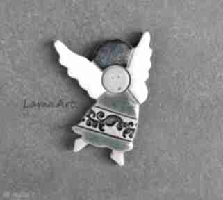 Ceramiczny aniołek magnes magnesy lama art anioł, ceramika