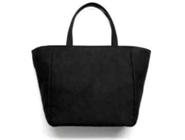 Shopper bag - zamsz czarny na ramię torebki niezwykle elegancka, nowoczesna, worek