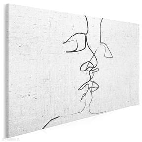 Obraz na płótnie - 120x80 cm 31601 vaku dsgn pocałunek, nowoczesny, abstrakcja, twarze, linie