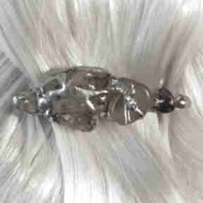 Spinka - klamra do włosów z bursztynami oprawionymi w technice tiffany ozdoby janish pracownia