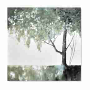 Drzewo w zieleni, nowoczesny obraz ręcznie malowany aleksandrab, autorski