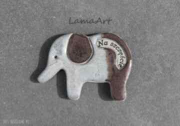 Ceramiczny magnes słoń "na szczęście" magnesy lama art