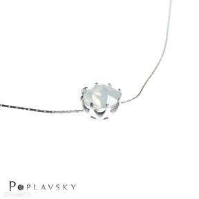 Poplavsky white naszyjnik, srebro, opal, cyrkonia, swarovski, kryształ