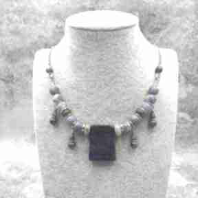 Etniczny naszyjnik - lapis lazuli, nefryt, jaspis omnis, chryzopraz