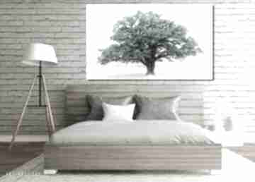 Obraz drzewo 28 turkus - 120x70cm na płótnie do salonu aleobrazy