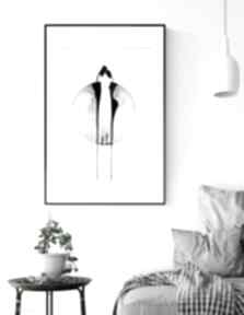 Obraz 50x70 cm wykonany ręcznie 3525574 plakaty art krystyna siwek do salonu, grafika czarno
