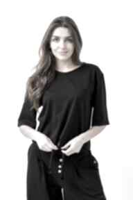Bluzka wiązana "anabell"czarna trzy foru bluza damska, top, wygodna koszulka, luźna