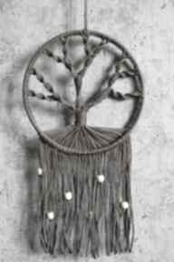 Drzewko, łapacz snów, ozdoba, styl dekoracje reka production boho - makrama na sciane