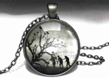 Zombie - duży medalion z łańcuszkiem naszyjniki eggin egg, horror, halloween