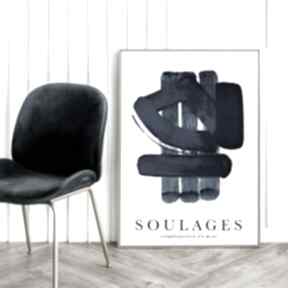 Soulages plakat composition en bleu - format 50x70 cm hogstudio