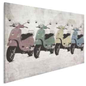 Obraz na płótnie - vespa kolory 120x80 cm 28701 vaku dsgn, skuter, pojazd, retro