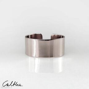 Gładka - 1900-04 caltha miedziany pierścionek, obrączka, regulowany szeroki